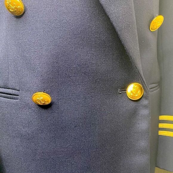 Ralph Lauren Vintage Navy & Gold Braid Double Breasted Nautical Inspired Blazer - Picture 17 of 17